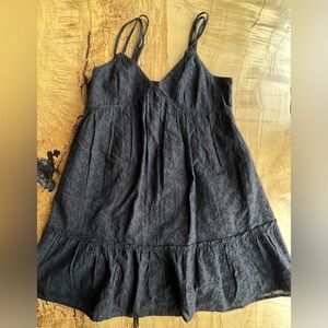 Elegant Black Eyelet Dress